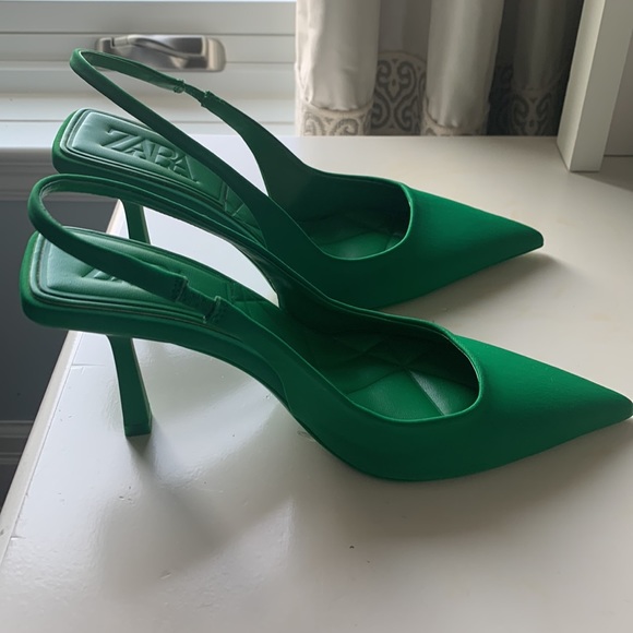 Zara emerald green sling backs - Picture 2 of 3